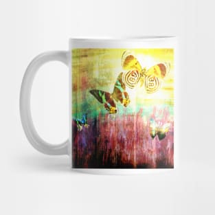 Butterflies on Wooden Fence - Red Tones Mug
